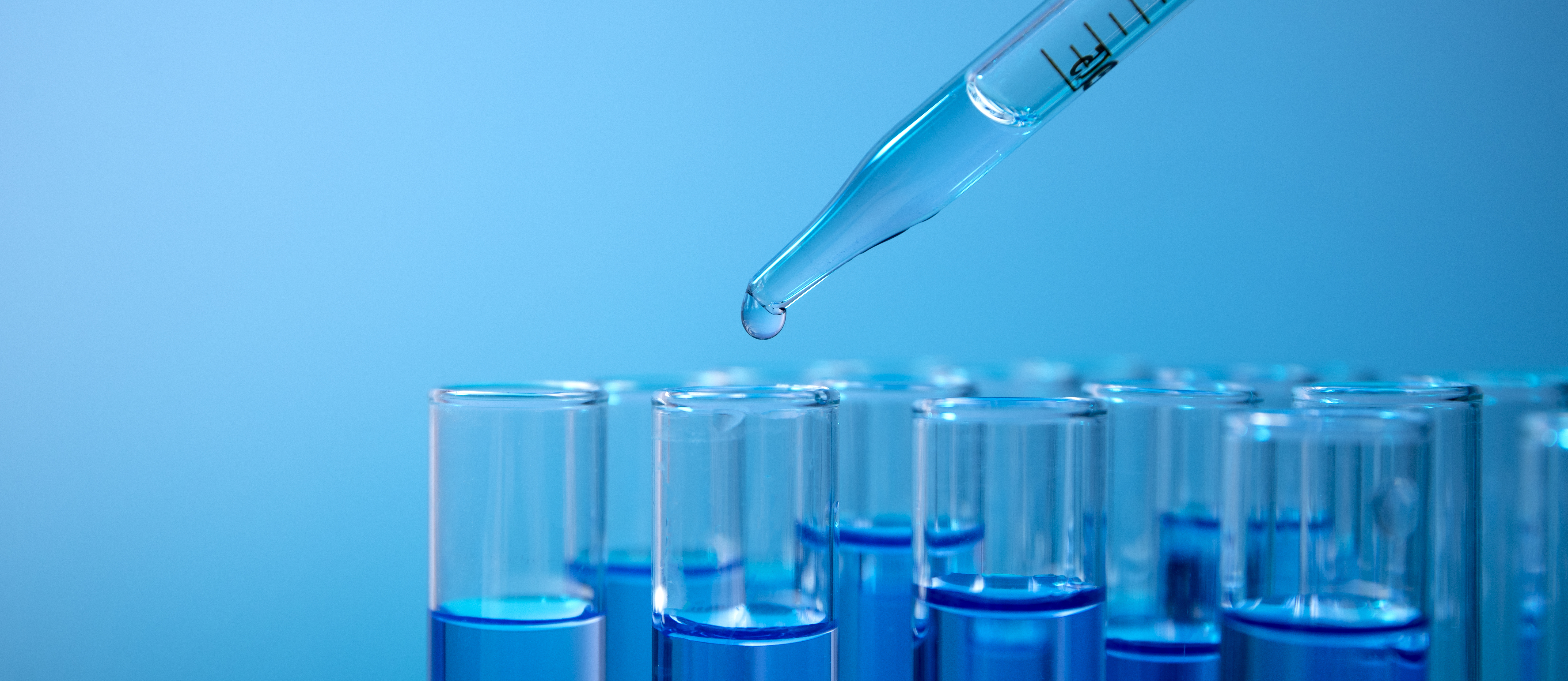 Horizontal Science Banner With Glass Containers