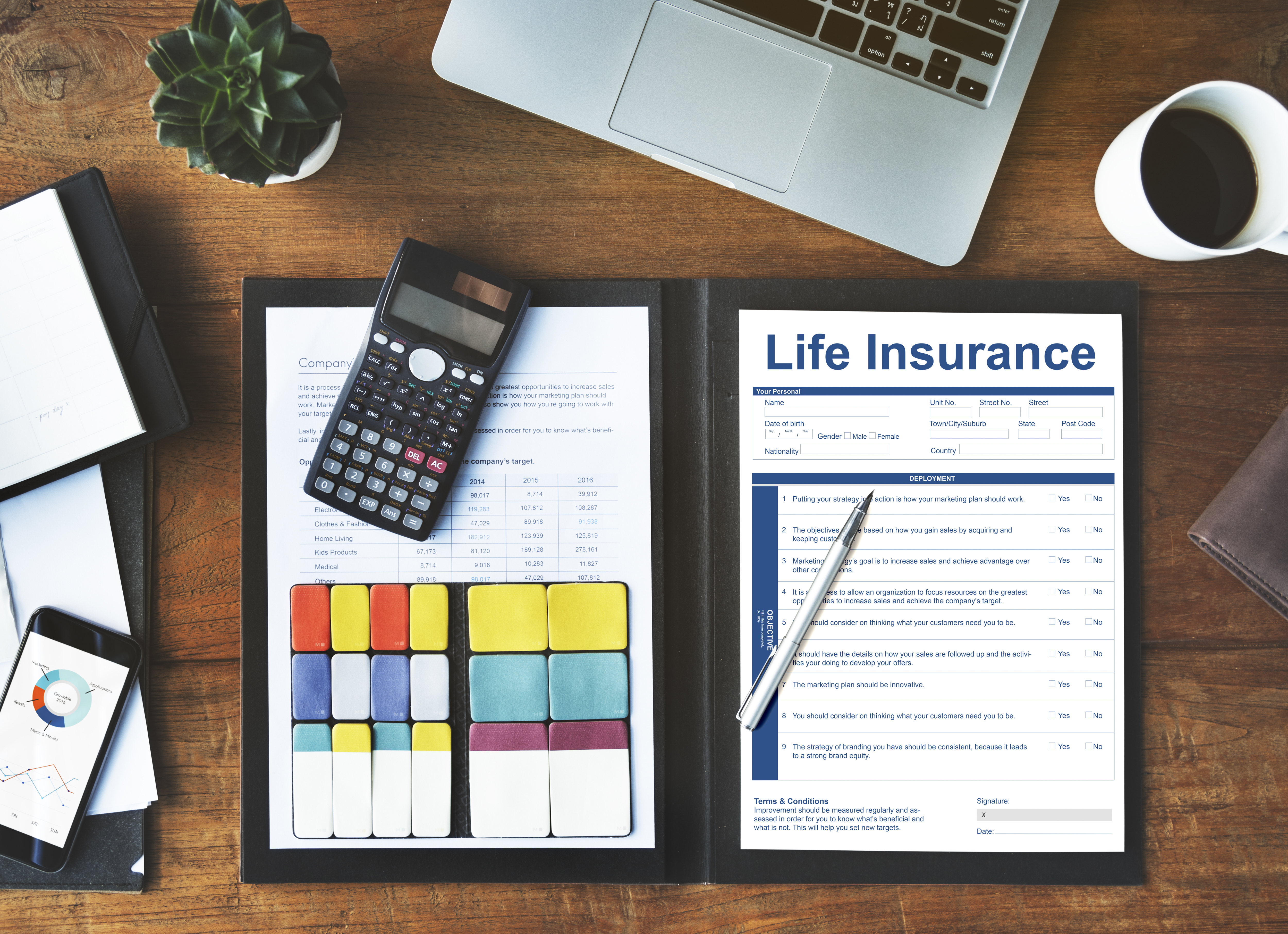 Life Insurance Policy Terms Use Concept