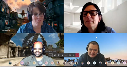 4 members of our team on a Microsoft Teams call
