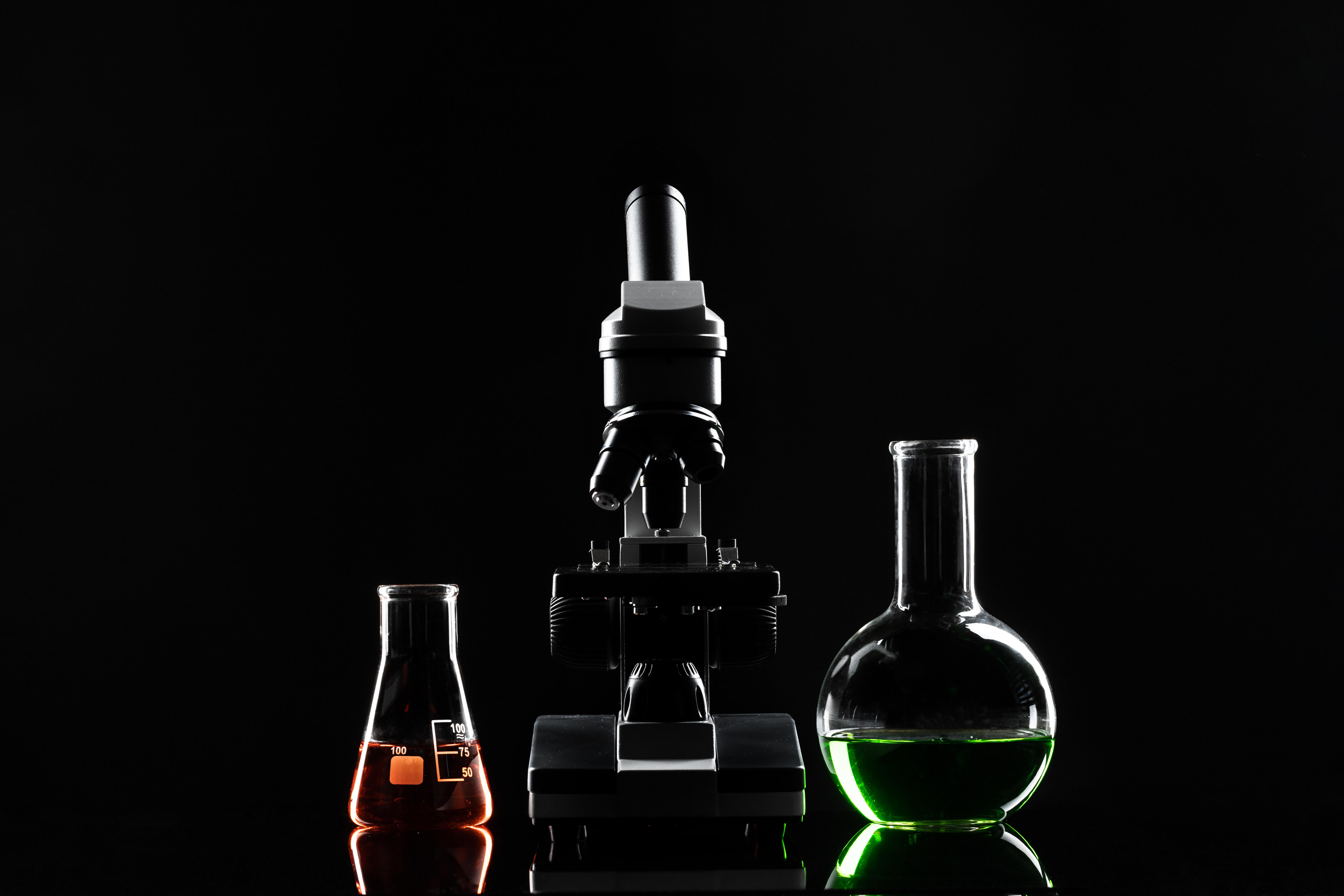 Laboratory Microscope Table Dark