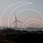Wind turbine in rural location with the Baker Tilly International logo added to it